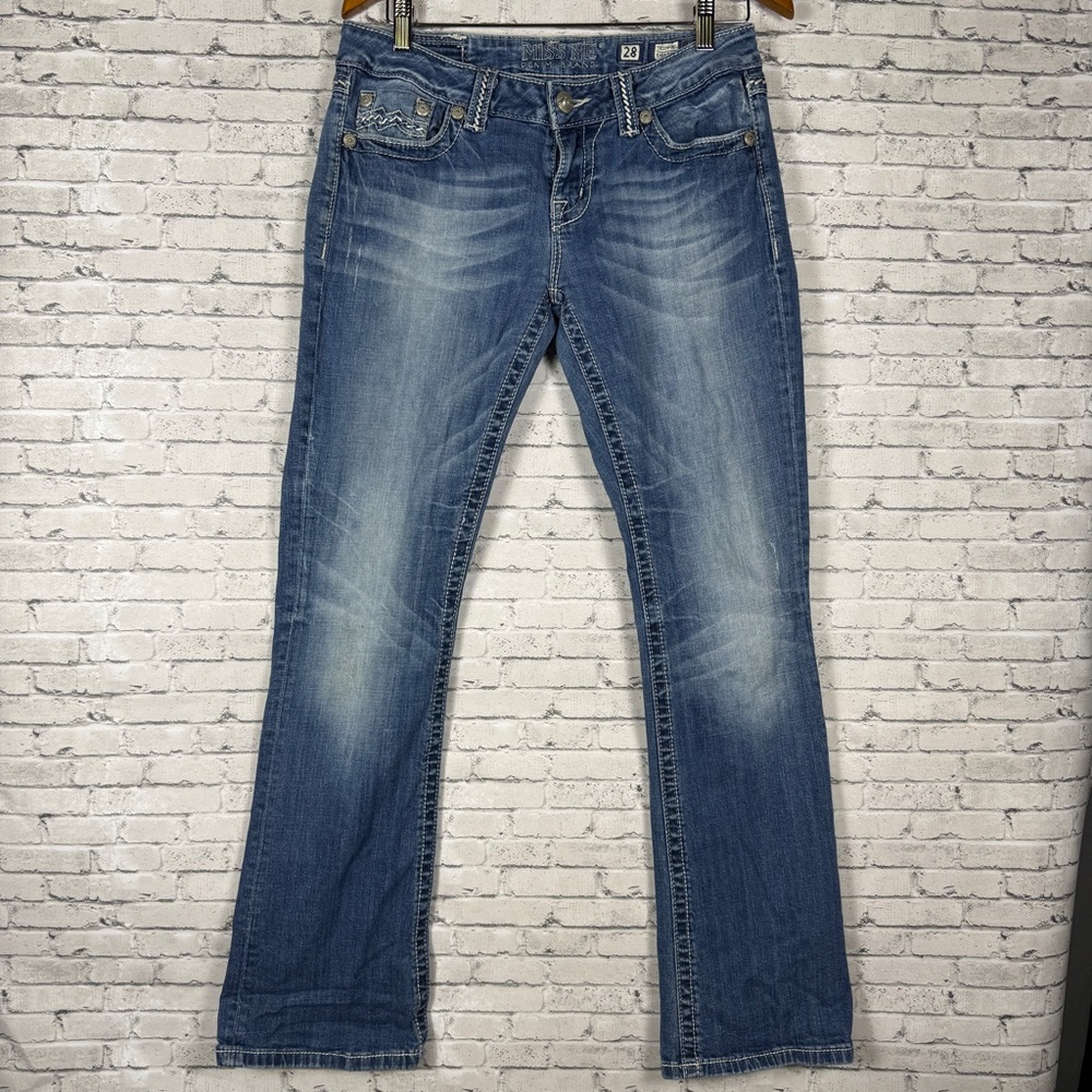 Miss Me Women's Boot Cut Blue Jeans Size 28 Inseam 33